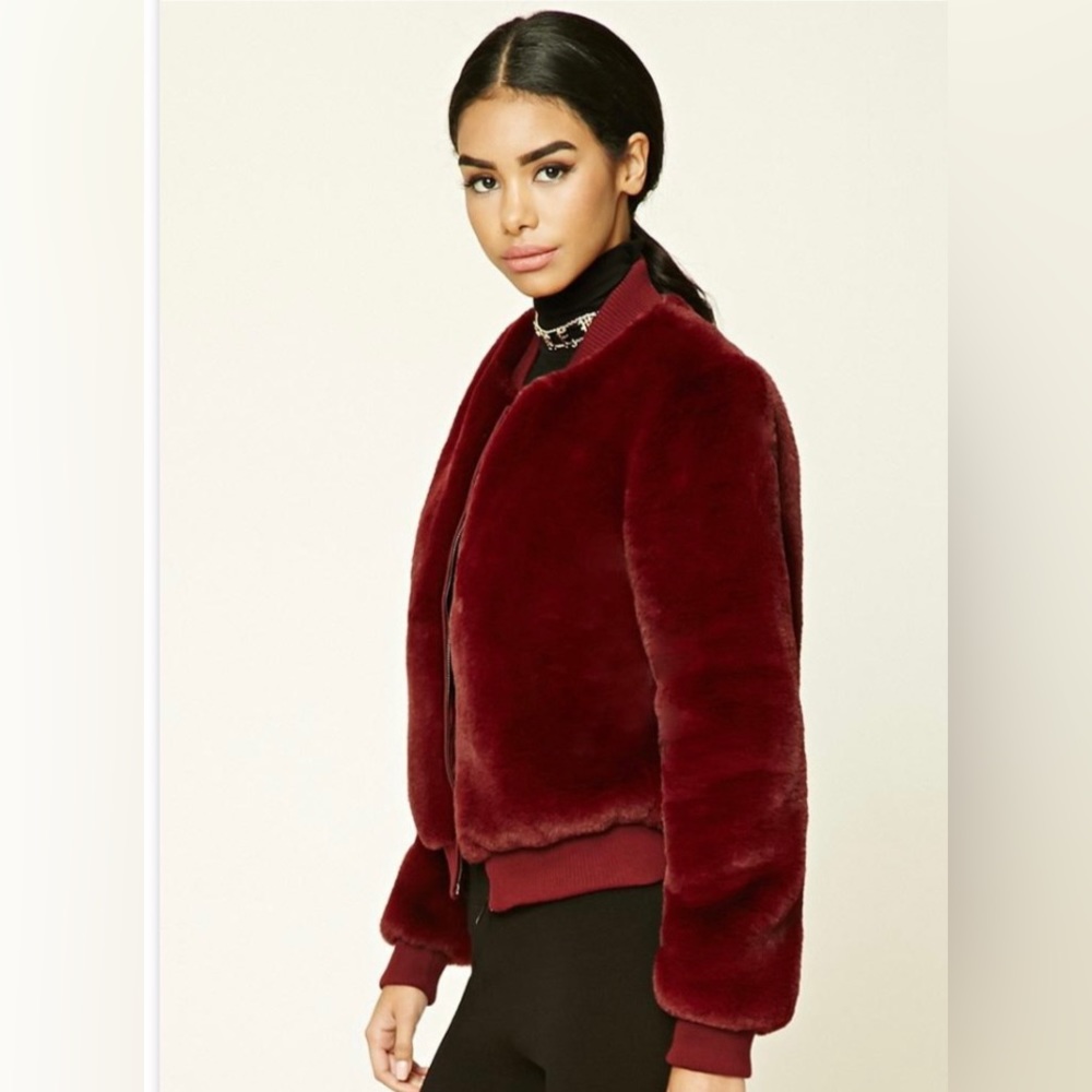 Forever 21 Faux Fur Bomber Jacket
